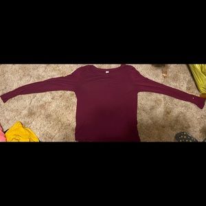 Burgundy Long Sleeve Top